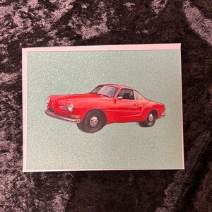 Vintage Red Car Birthday Card